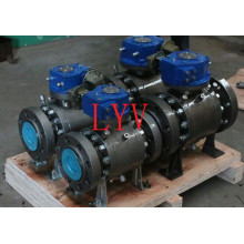 Turbine API 6D 3 PCS Trunnion Ball Valve